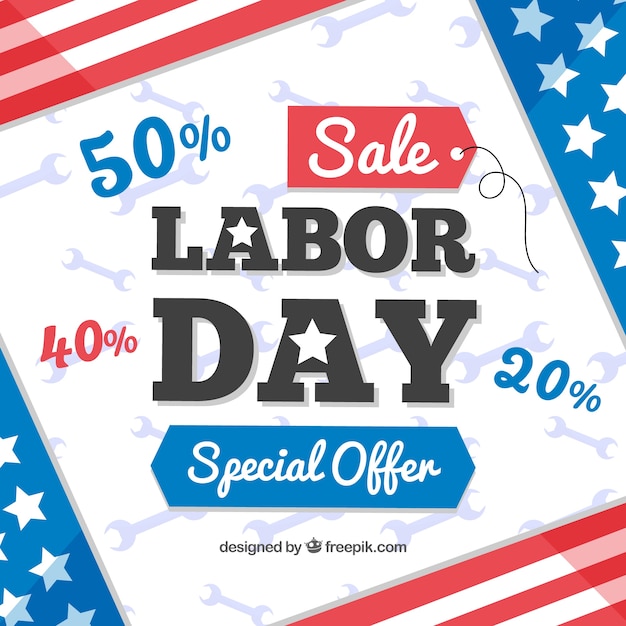 Labor day sale composition with flat\
design