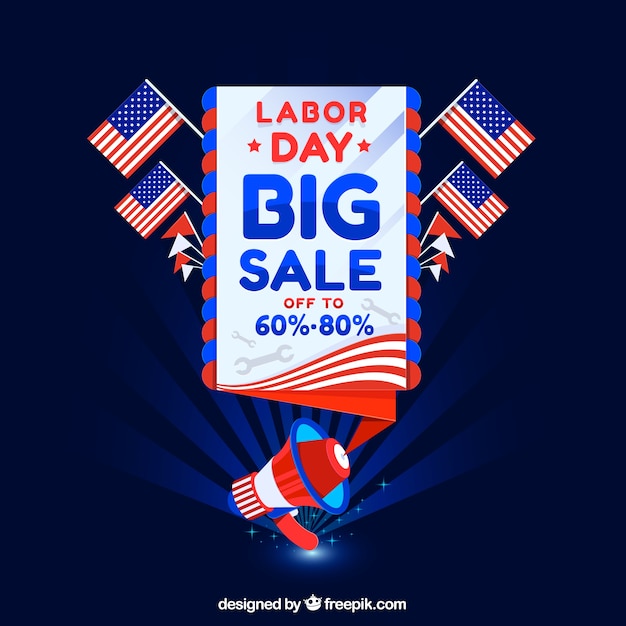 Labor day sale composition with flat
design
