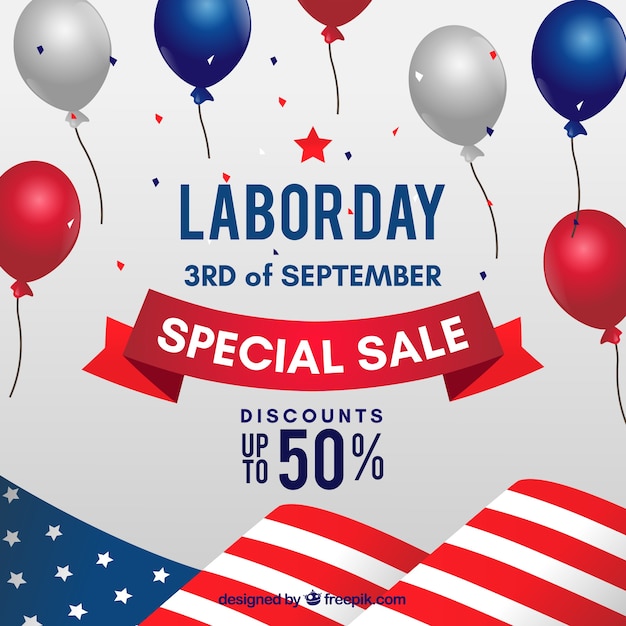 Labor day sale composition with flat\
design