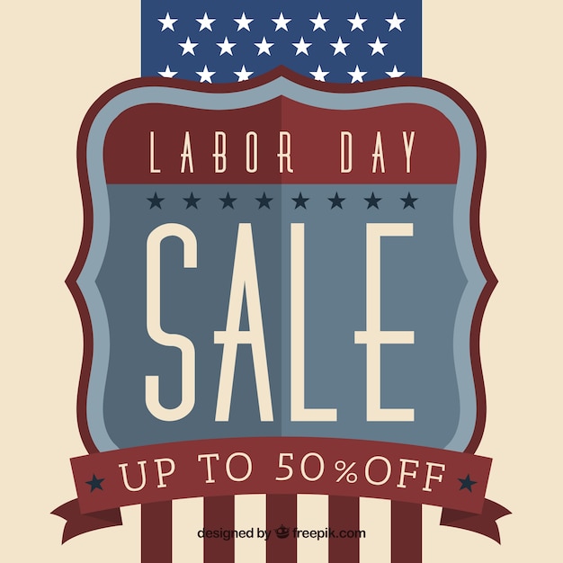 Labor day sale composition with vintage\
style