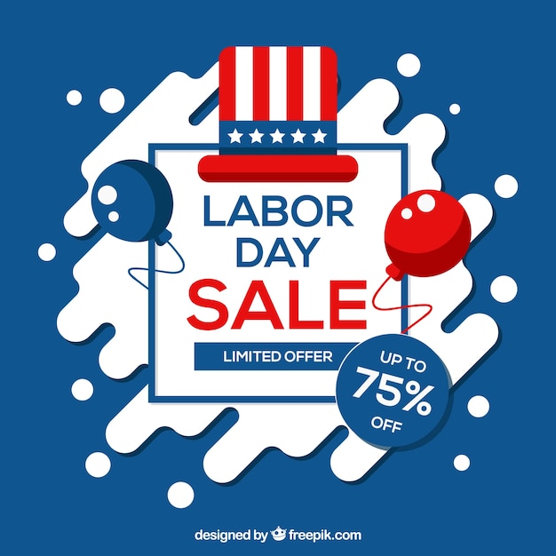 Labor day sale concept with flat design