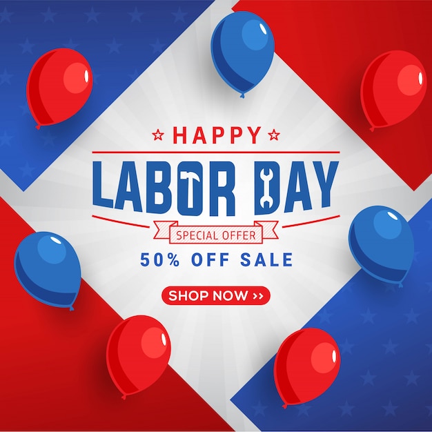 Premium Vector Labor day sale promotion banner template