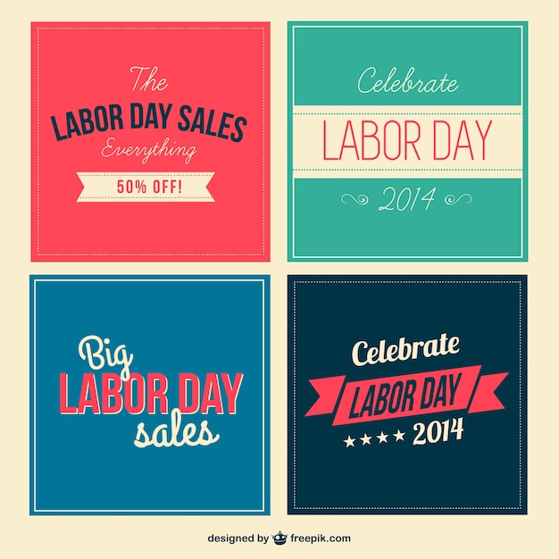 Labor day sales banners set
