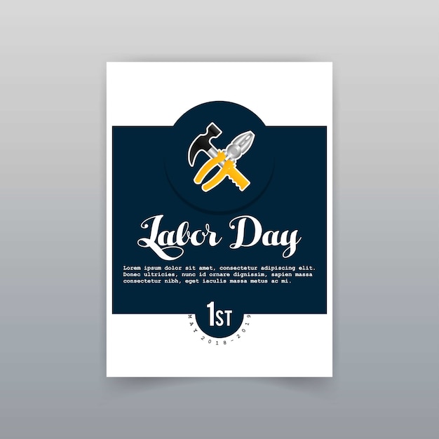 Labor day typogrpahic card with dark background
vector
