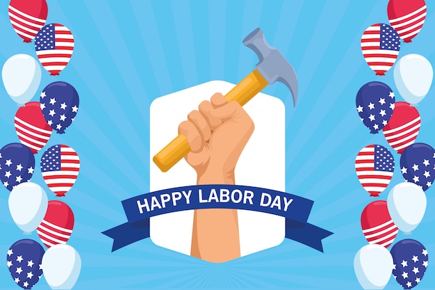Premium Vector | Labor day usa celebration cartoon