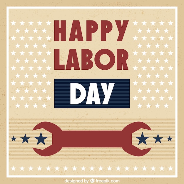 labor day vintage background of wrench Vector | Free Download