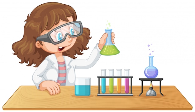 Free Vector | A laboratory girl experiment