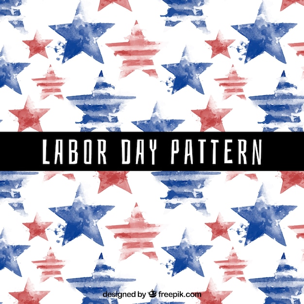 Labour day watercolor stars pattern