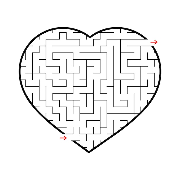 Premium Vector | Labyrinth heart.