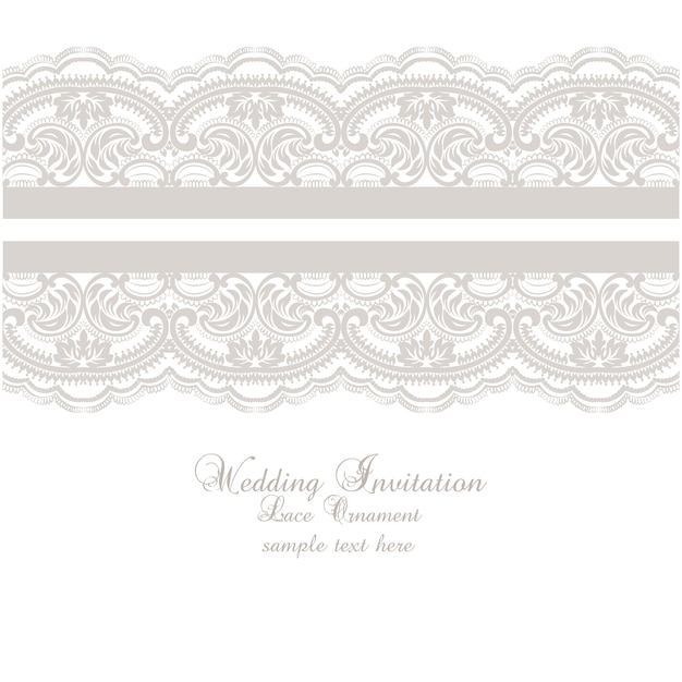 Free Vector | Lace ornament wedding invitation template
