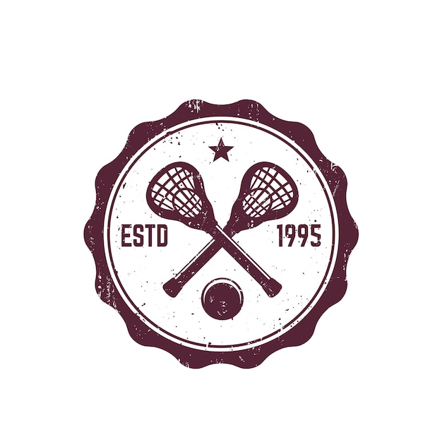 Premium Vector | Lacrosse vintage badge, emblem with sticks and ball