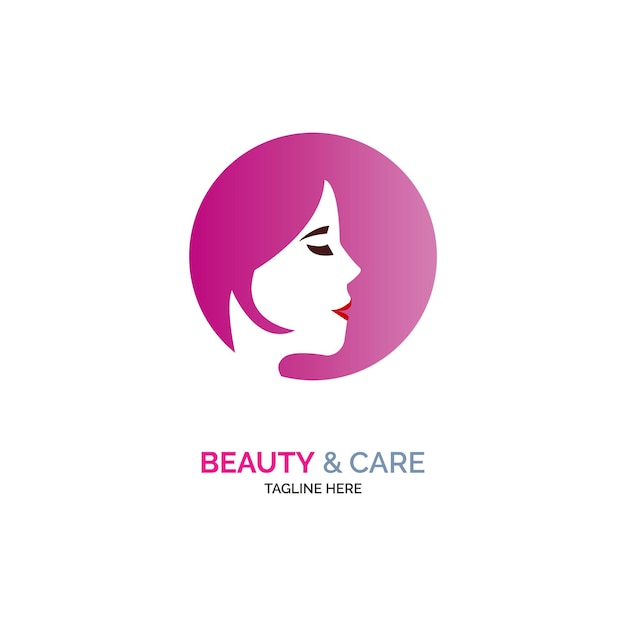 Premium Vector | Ladies in circle beauty salon logo template design for ...