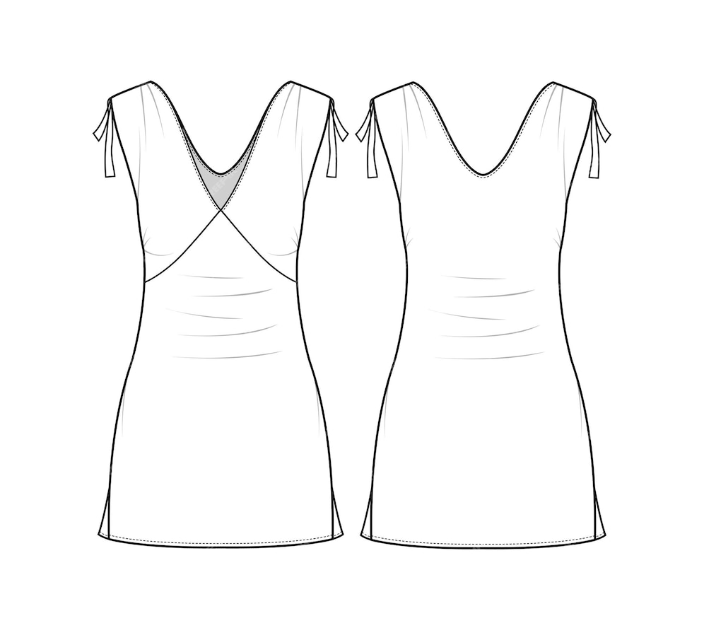 Premium Vector | Ladies dress sketch template