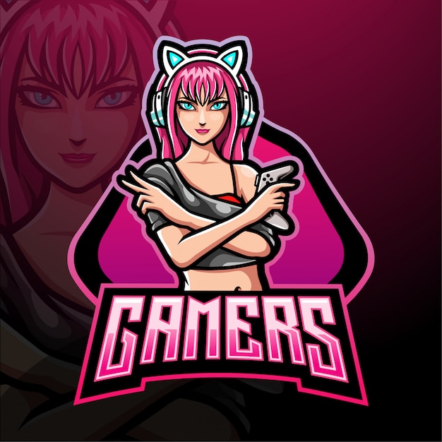 Download Free Ladies Gamers Esport Logo Mascot Design Premium Vector Use our free logo maker to create a logo and build your brand. Put your logo on business cards, promotional products, or your website for brand visibility.