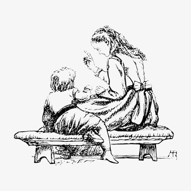 Lady teaching a child Free Vector
