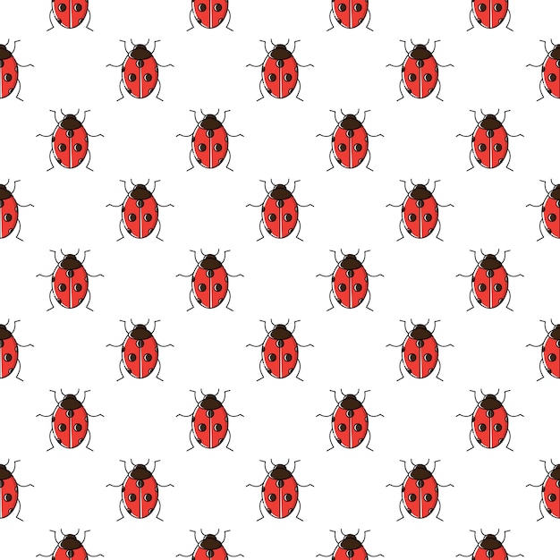 Download Ladybug seamless pattern. | Premium Vector