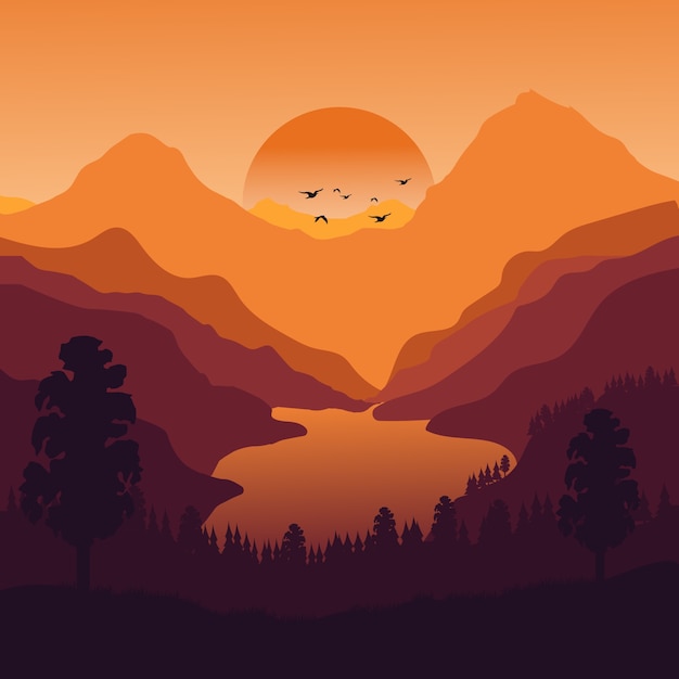 Free Free 103 Mountain Sunset Svg SVG PNG EPS DXF File