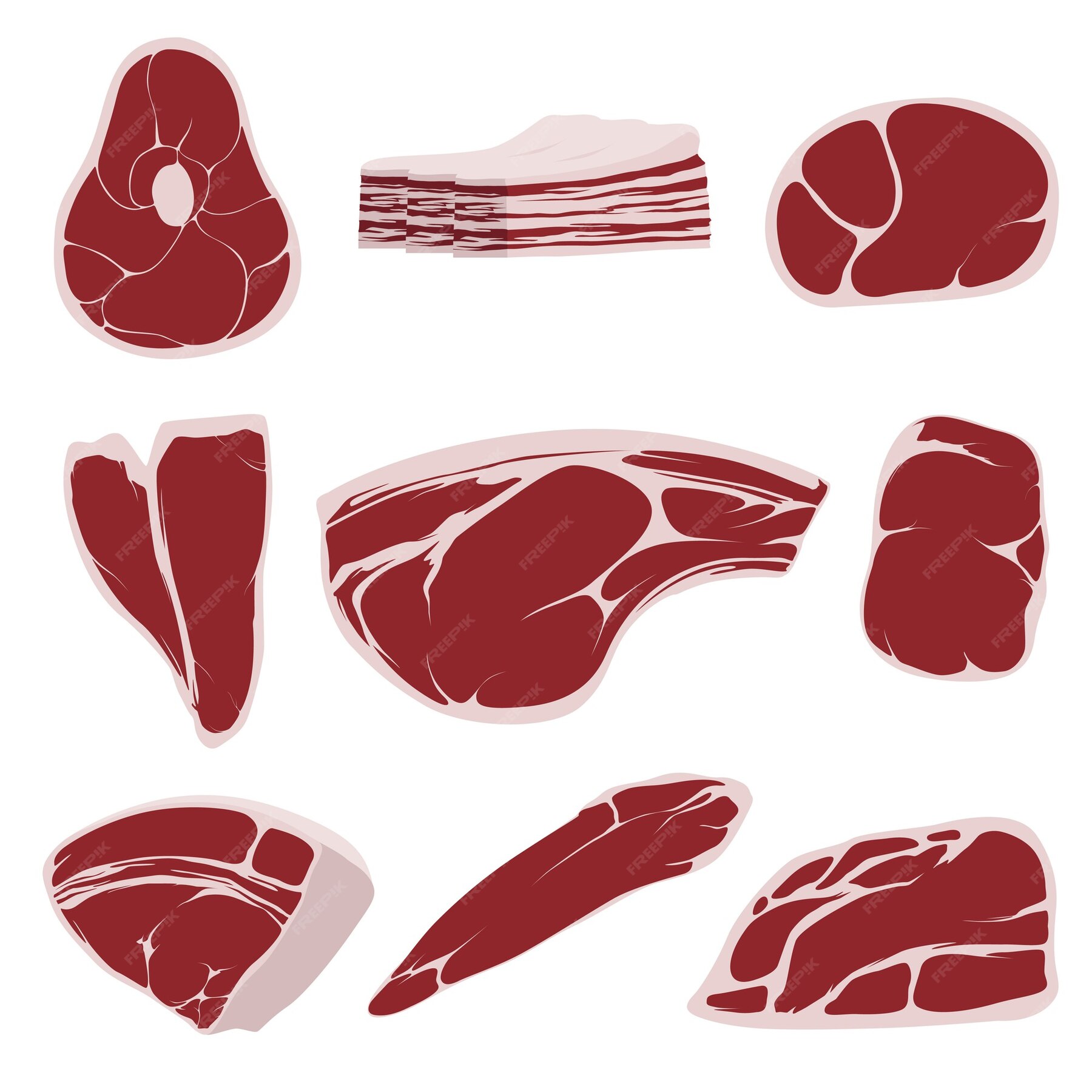 premium-vector-lamb-pork-beef-and-other-meat-pictures-in-flat-style