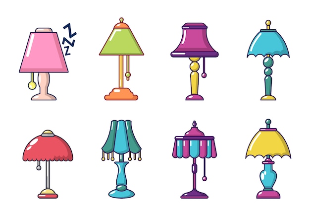 Premium Vector | Lamp icon set. cartoon set of lamp vector icons set ...