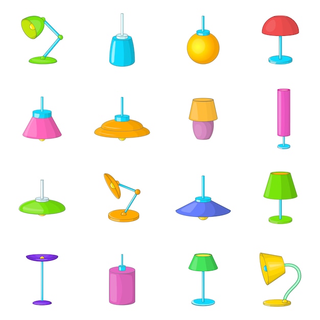 Premium Vector | Lamp icons set