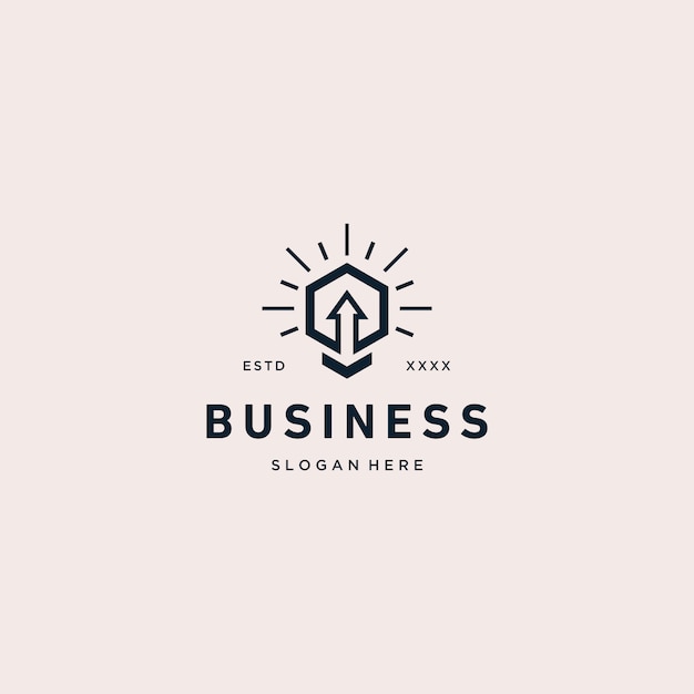 Download Free Lamp Light Bulb Up Hexagon Logo Premium Vector Use our free logo maker to create a logo and build your brand. Put your logo on business cards, promotional products, or your website for brand visibility.