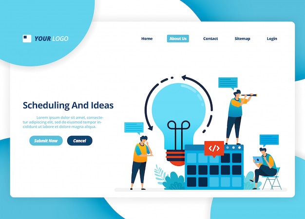 Download Free Landing Page Design Of Scheduling And Ideas Brainstorming Idea Use our free logo maker to create a logo and build your brand. Put your logo on business cards, promotional products, or your website for brand visibility.