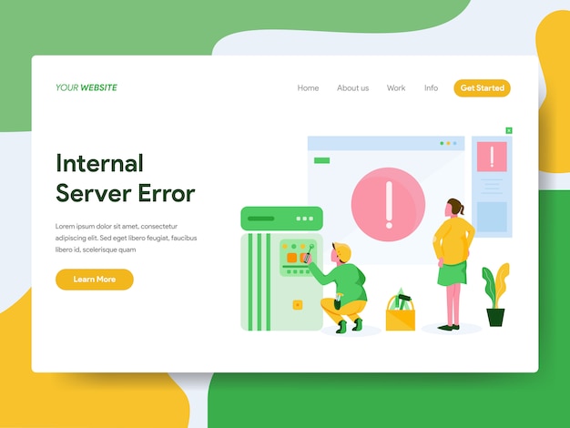 Landing page. internal server error illustration concept Premium Vector