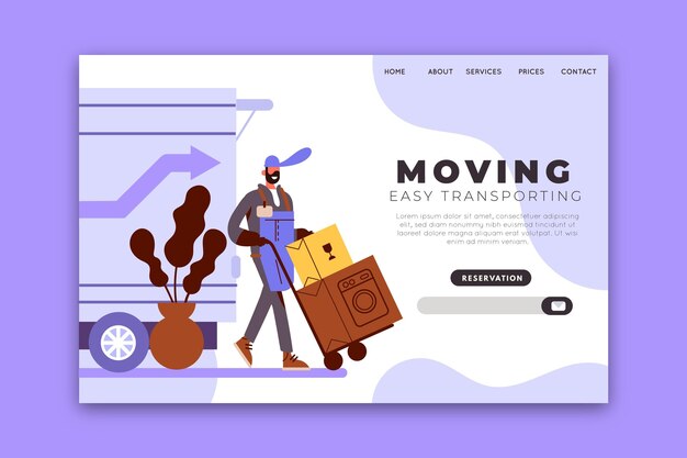 Free Vector Landing Page Moving Houses Template