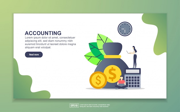 Premium Vector Landing page template of accounting
