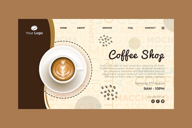Download Free Landing Page Template For Coffee Shop Free Vector Use our free logo maker to create a logo and build your brand. Put your logo on business cards, promotional products, or your website for brand visibility.