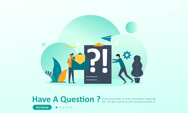 Download Free Landing Page Template Of Have A Questions With Character Premium Use our free logo maker to create a logo and build your brand. Put your logo on business cards, promotional products, or your website for brand visibility.