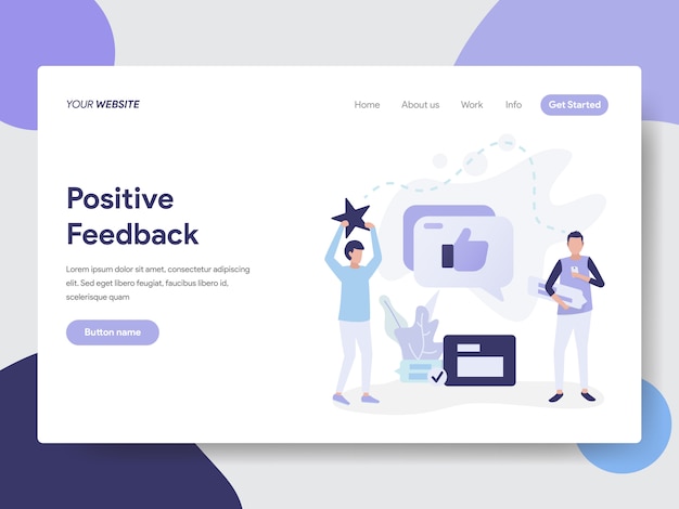 Premium Vector | Landing page template of positive feedback ...