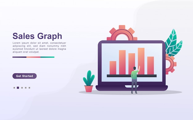 Download Free Landing Page Template Of Sales Graph In Gradient Effect Style Use our free logo maker to create a logo and build your brand. Put your logo on business cards, promotional products, or your website for brand visibility.