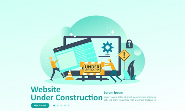 Landing page template of website developer Premium Vector