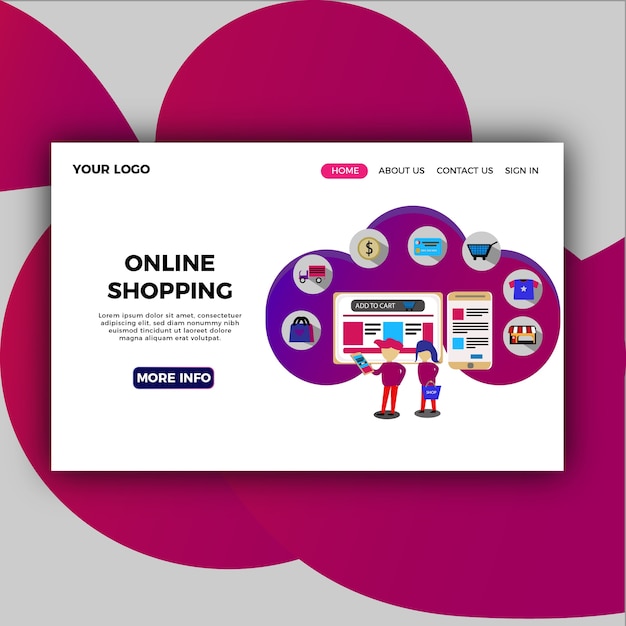 Premium Vector Landing Page Template Of Shopping Online Concept E