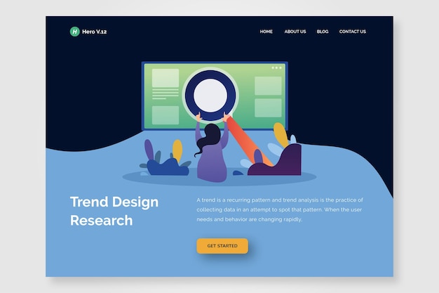 Premium Vector | Landing page trend design template
