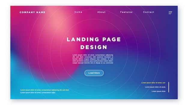 Premium Vector | Landing page web template design with gradient color ...