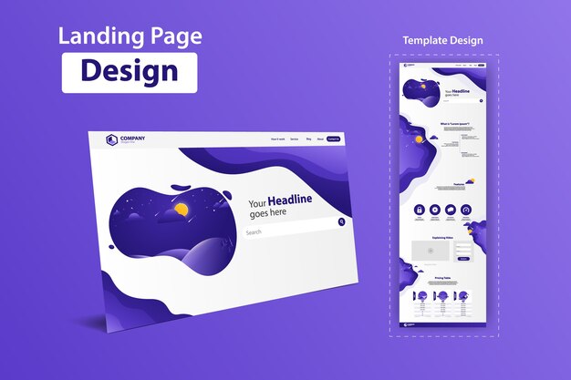 Landing page website vector template design Premium Vector
