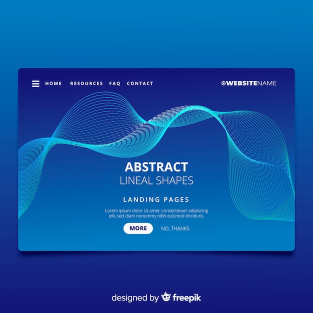 Landing page with abstract lineal shapes Free Vector