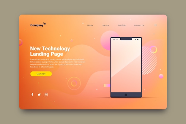 Free Vector | Landing page with smartphone