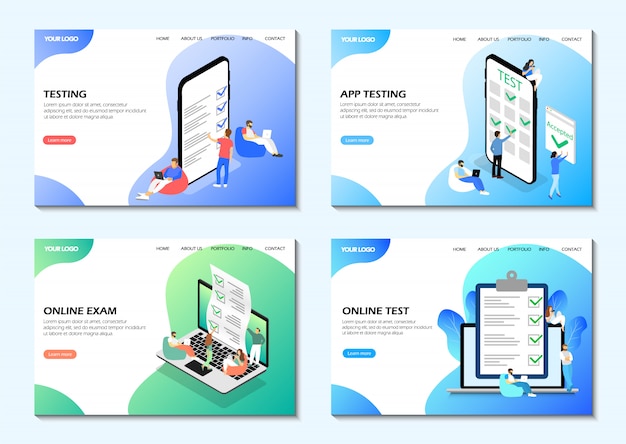 Download Free Landing Pages Online Test Online Exam App Testing Set Of Web Use our free logo maker to create a logo and build your brand. Put your logo on business cards, promotional products, or your website for brand visibility.