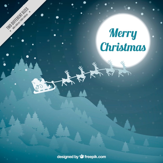 Landscape background with santa claus Vector | Free Download