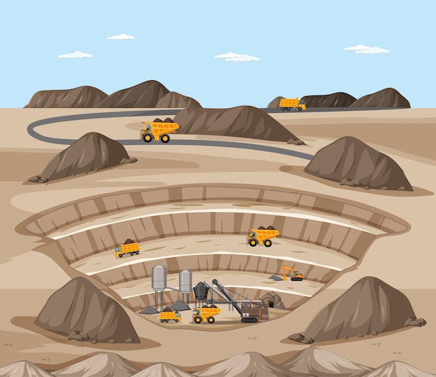Free Vector Landscape of coal mine