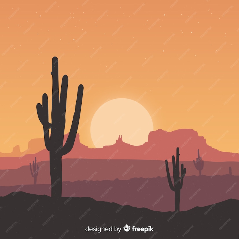 Free Vector | Landscape desert background