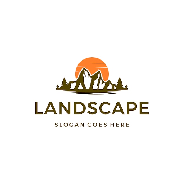 Download Free Landscape Iceberg Mountain Sunset Logo Design Premium Vector Use our free logo maker to create a logo and build your brand. Put your logo on business cards, promotional products, or your website for brand visibility.