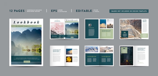 Premium Vector Landscape Nature Minimal Magazine Design Editorial Lookbook Layout Fashion And Multipurpose Portfolio Photo Book Design