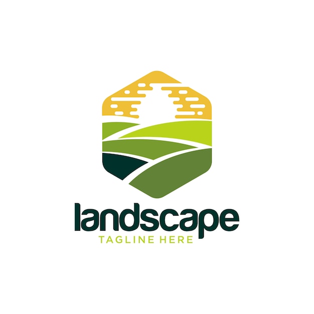 Premium Vector Landscaping Logo Design, Landscape Logo Design