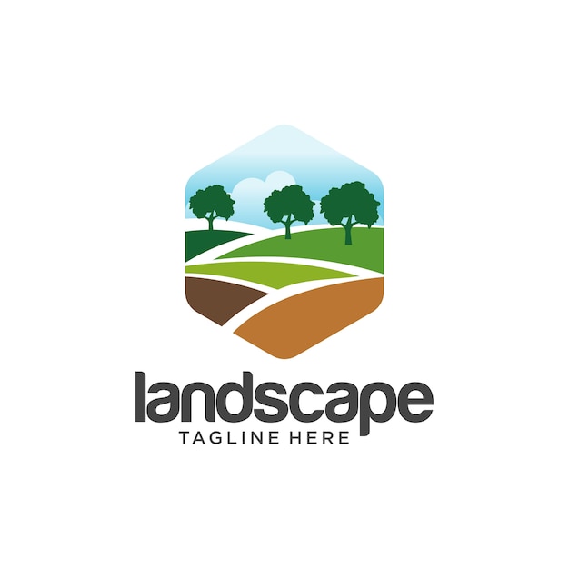 Landscaping Logo Design Premium Vector