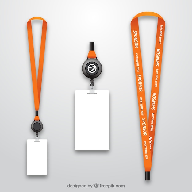 Download Lanyard collection with realistic design | Free Vector