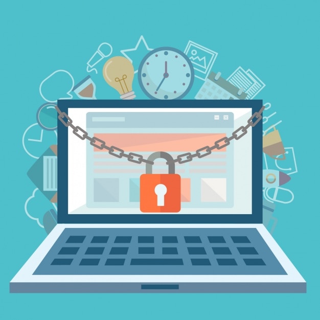 Laptop background design Free Vector